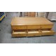 Pine wood three-foot bed with six drawers (70% new)