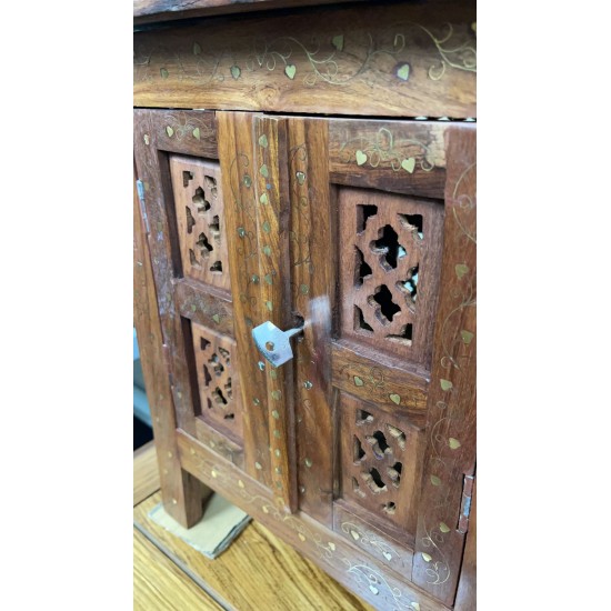 BRAND NEW Indo-style Copper plate Storage Cabinet (with lock and key) -  