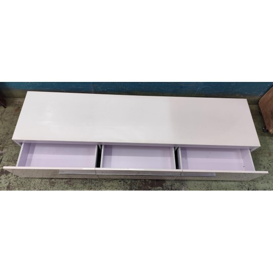 white lacquer six-foot TV cabinet (65% new)