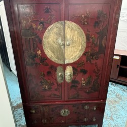 衫木中式銅手把衣櫃