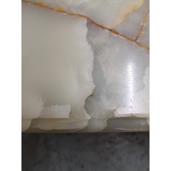 不鏽鋼腳雲石茶几 (60%新)