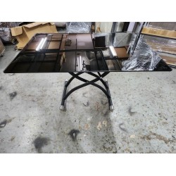 升降黑面玻璃茶几(80%新)///////售罄