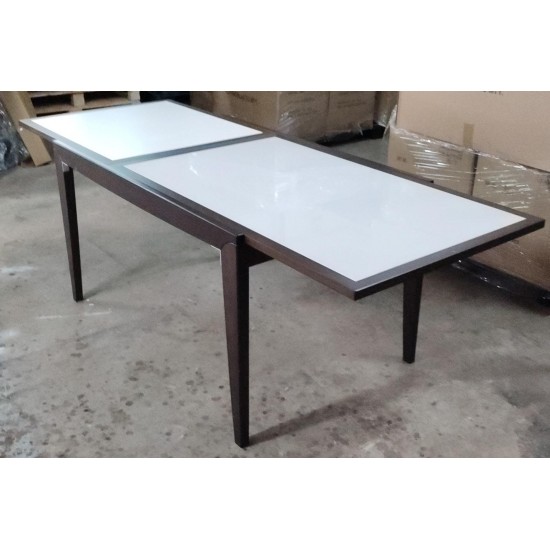 Solid wood Foldable glass-top Dining Table (80% NEW)