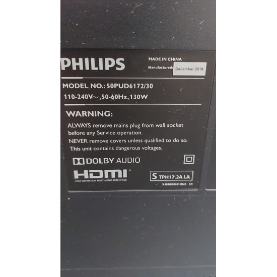 PHILIPS 50寸智能LED電視 (75%新)///////售出