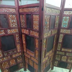 翻新中式石榴木屏風