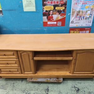 Solid wood 6-foot TV stand (60% new)