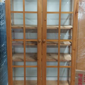 3-foot pine glass cabinet (75% new)