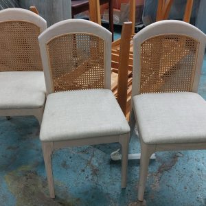 Three beautifully designed dining chairs (75% new)