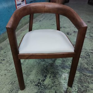 Solid wood and genuine leather chair (80% new)