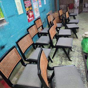 Two solid wood dining chairs (70% new)