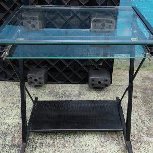 Two-foot glass computer desk (65% new)