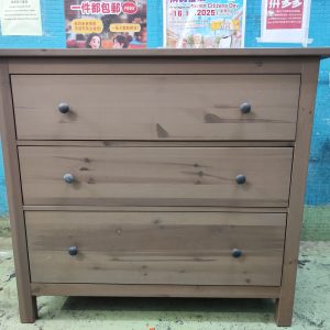 Solid wood three-bay cabinet (75% new)