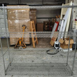 Six-foot iron shelving unit (70% new)