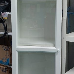 Glass Storage Cabinet (75% New) Dimensions: 40 cm (W) x 33 cm (D) x 203 cm (H)