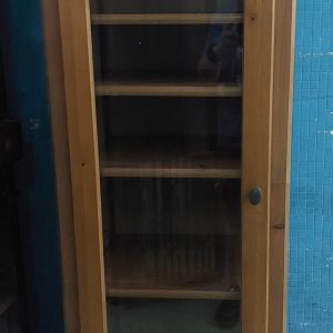Solid wood and glass storage cabinet (75% new) Dimensions: 50cm (width) * 35cm (depth) * 153cm (height)