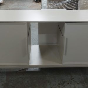 White TV stand (75% new) Dimensions: 114cm (width) * 35cm (depth) * 53cm (height)