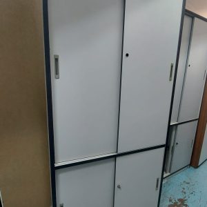 Sliding door filing cabinet (70% new) - Dimensions: 100cm (width) * 39cm (depth) * 214cm (height)