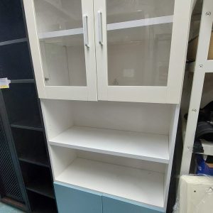 Glass shelving unit (70% new) - Dimensions: 82cm (width) * 38cm (depth) * 198cm (height)