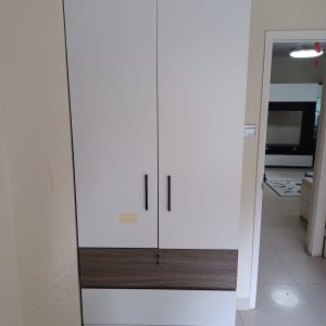Practical 3-foot wardrobe (70% new) - Dimensions:92cm (width) * 56cm (depth) * 224cm (height)