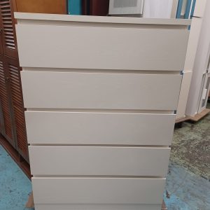 White Five-Drawer Cabinet (80% New) Dimensions: 80cm (W) * 40cm (D) * 114cm (H)