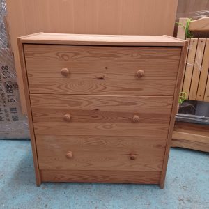 Pine Three-Drawer Cabinet (70% New) Dimensions: 62cm (W) * 31cm (D) * 70cm (H)