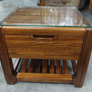 Master Wah Ebony Wood Bedside Table (75% New) Dimensions: 58cm (W) * 43cm (D) * 49cm (H)