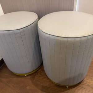 Two nice leather stools (75% new) Dimensions: 31cm (diameter) * 40cm (height)